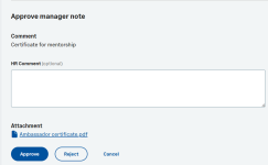 Screenshot: Manager Note approval screen in WX